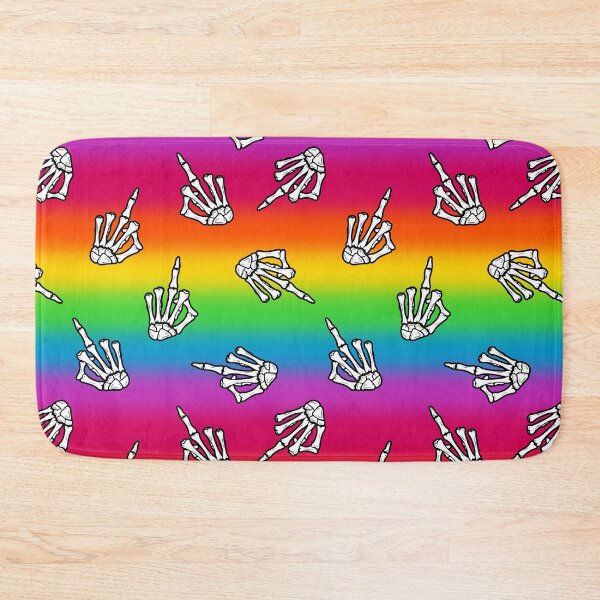 Item preview, Rainbow Skeleton Hand Middle Finger  designed and sold by Grimble Scribbs.