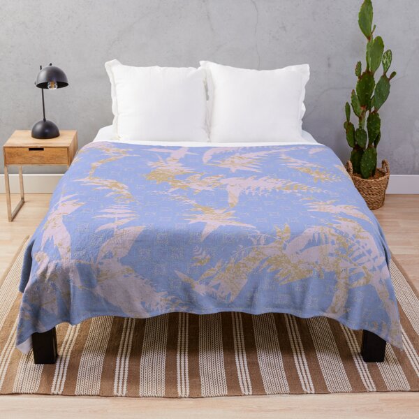 Item preview, Sky Jungle Lounge V.7: Pastel Blue Tropical Leaves pattern by The Raumier designed and sold by N-W-T-S-I-O.