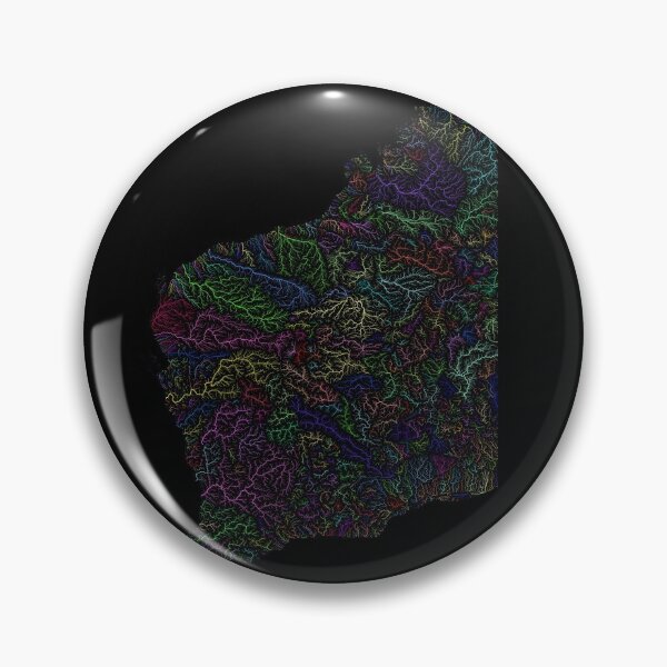 Item preview, Western Australia River Basin Map in Rainbow Colours with Black Background designed and sold by GrasshopperGeo.
