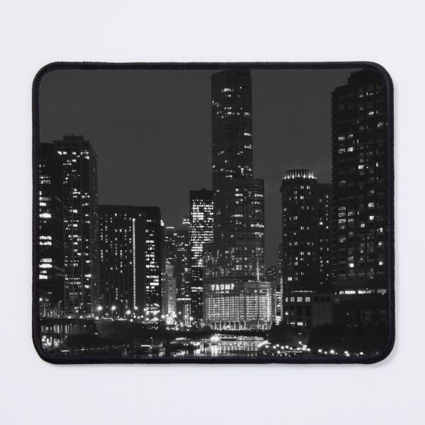 Item preview, Chicago River Night Storm Grayscale designed and sold by mljdwhite.