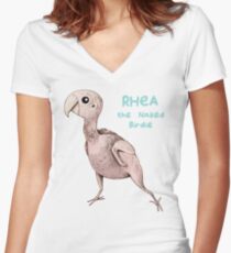 Rhea the Naked Birdie Women's Fitted V-Neck T-Shirt