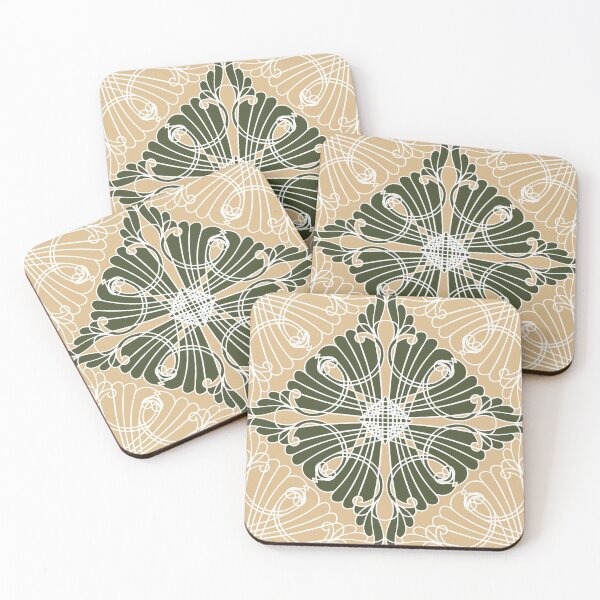 Artikelvorschau, Elegant, ornamental pattern, diamond shape, olive green, beige, white entworfen und verkauft von Svitac.