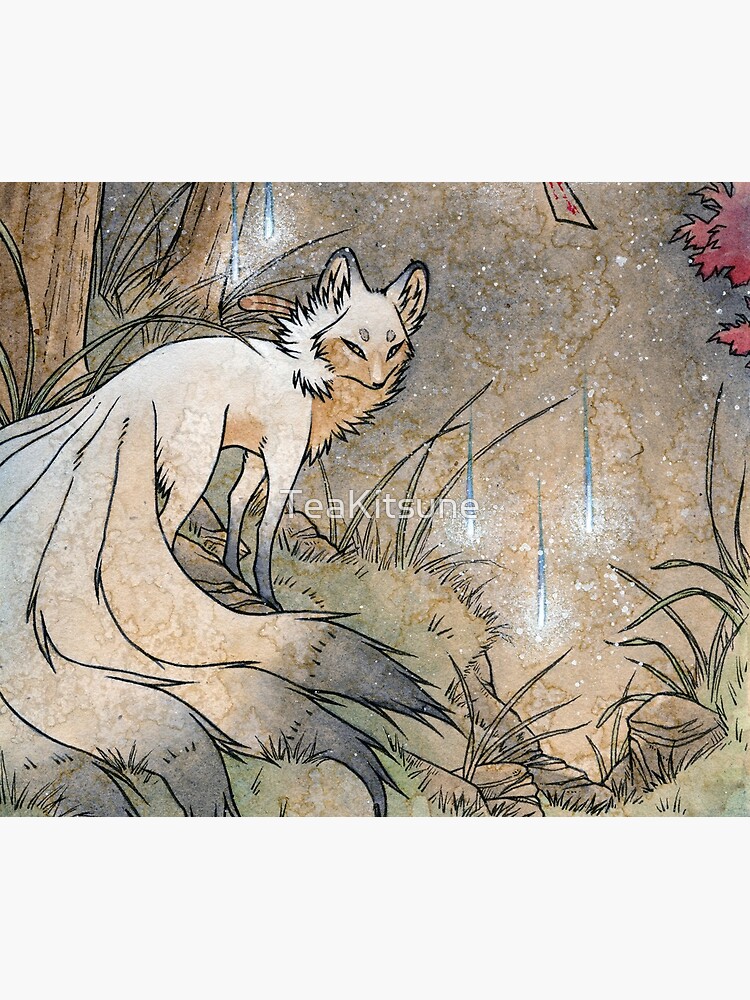 Fox & Wisps - TeaKitsune Fox Yokai by TeaKitsune