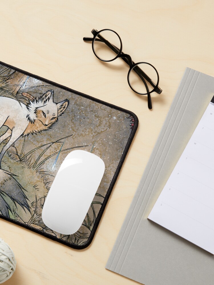 Alternate view of Fox & Wisps - TeaKitsune Fox Yokai Mouse Pad