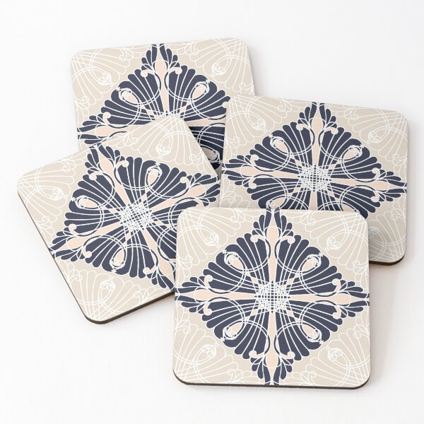 Artikelvorschau, Elegant, ornamental pattern, diamond shape, navy blue, beige, white entworfen und verkauft von Svitac.