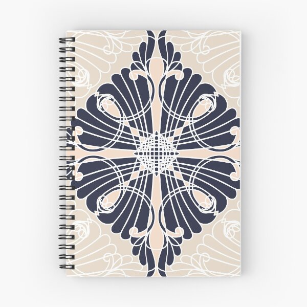 Aperçu de l'œuvre Elegant, ornamental pattern, diamond shape, navy blue, beige, white créée et vendue par Svitac.