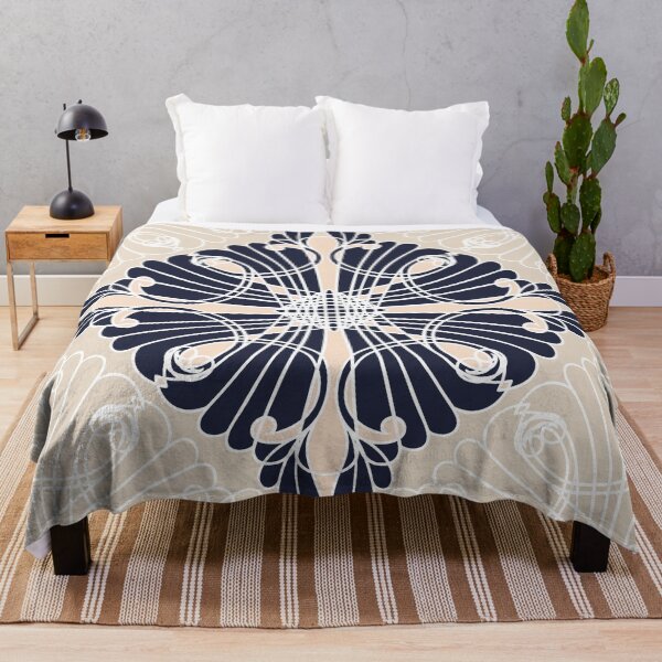 Artikelvorschau, Elegant, ornamental pattern, diamond shape, navy blue, beige, white entworfen und verkauft von Svitac.