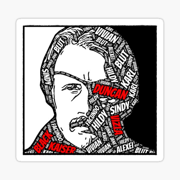 Duncan Vizla Black Kaiser Word Art Sticker