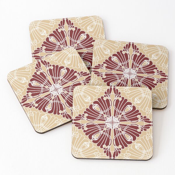 Artikelvorschau, Elegant, ornamental pattern, diamond shape, burgundy, beige, white entworfen und verkauft von Svitac.