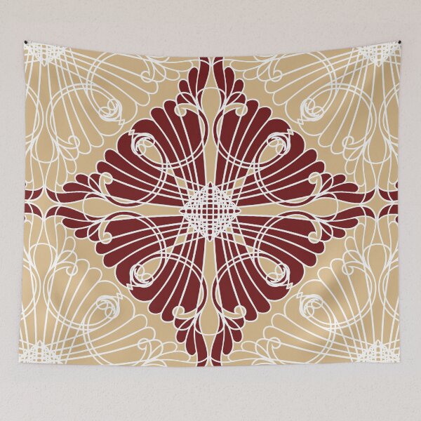Artikelvorschau, Elegant, ornamental pattern, diamond shape, burgundy, beige, white entworfen und verkauft von Svitac.