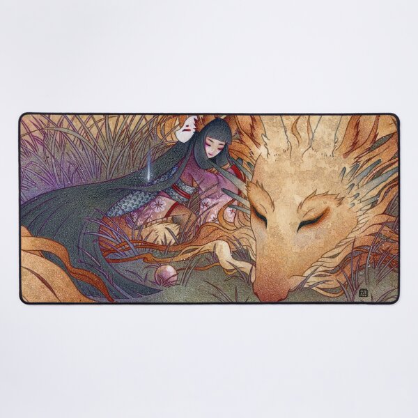 Slumber - TeaKitsune Dragon Fox Desk Mat