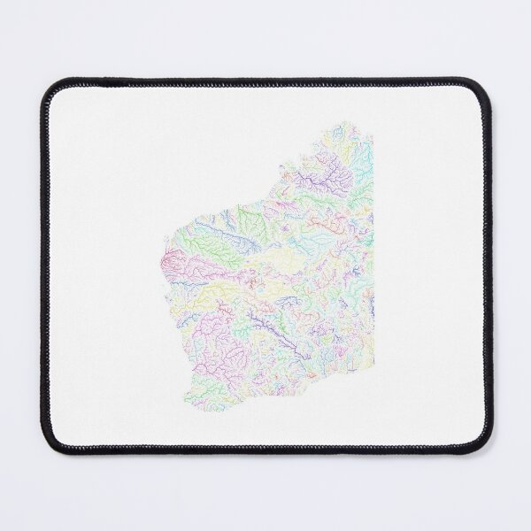 Item preview, Western Australia River Basin Map in Rainbow Colours with White Background designed and sold by GrasshopperGeo.
