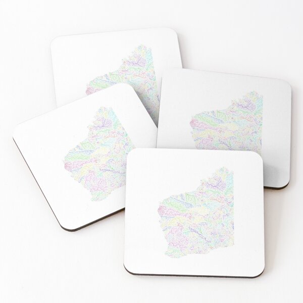Item preview, Western Australia River Basin Map in Rainbow Colours with White Background designed and sold by GrasshopperGeo.