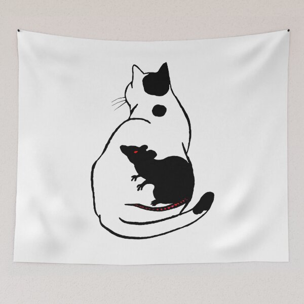 Item preview, Antique Japanese Woodblock Print Cat with Rat Tattoo designed and sold by Epitome Girl.