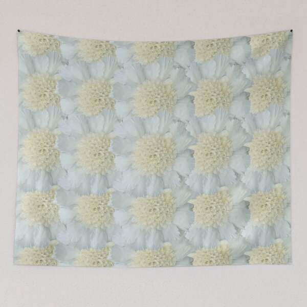 Item preview, White Scabious Flower Still Life Floral Photography designed and sold by CottoVerdi.
