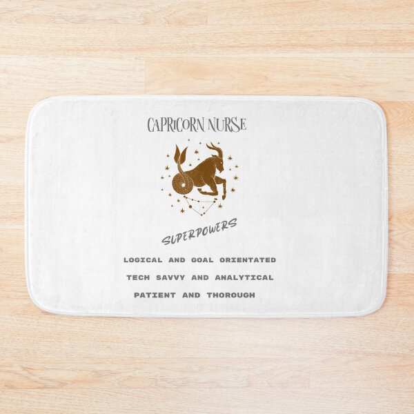 Item preview, Capricorn Nurse Superpowers Zodiac Sea Goat Symbol, Describing typical Capricorn Qualities designed and sold by PrintHatcher.