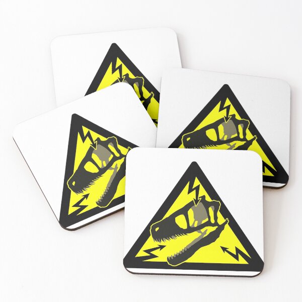 Item preview, High voltage warning sign with raptor skull designed and sold by varjopihlaja.