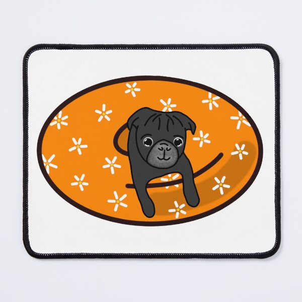 Item preview, Black Pug in Orange Inner Tube designed and sold by LeasPugGrumble.