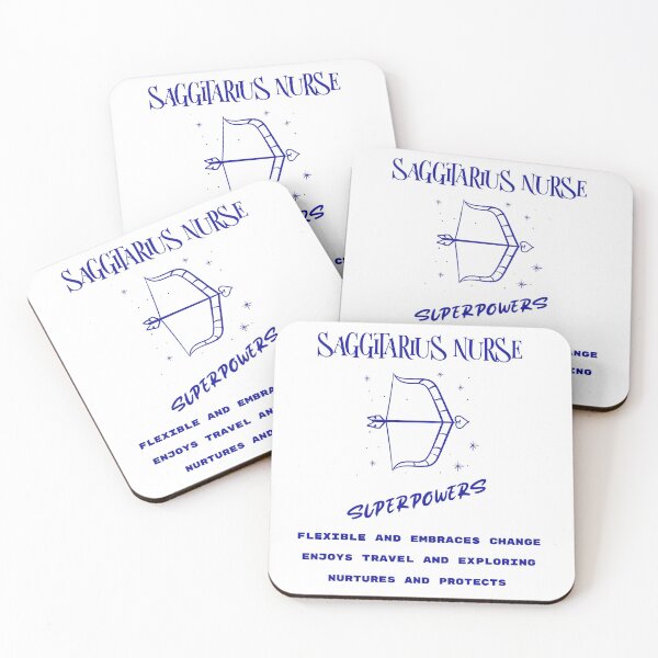 Item preview, Saggittarius The Archer Zodiac Sign Nurse Superpowers Blue Digital Drawing and Text designed and sold by PrintHatcher.