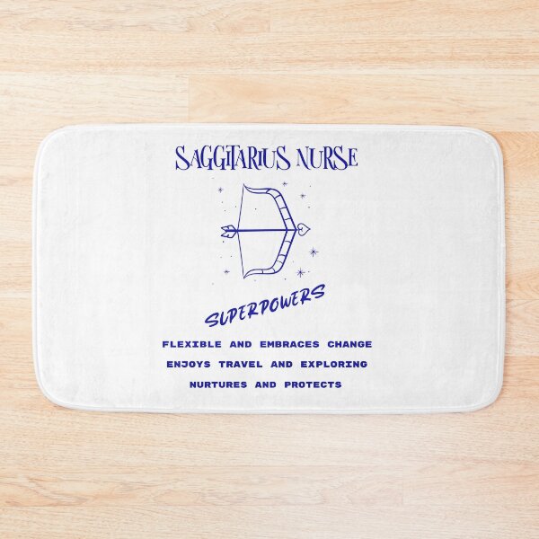 Item preview, Saggittarius The Archer Zodiac Sign Nurse Superpowers Blue Digital Drawing and Text designed and sold by PrintHatcher.