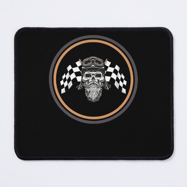 Item preview, Beared Skull And Raceflags Premium designed and sold by SkullShopNYC.