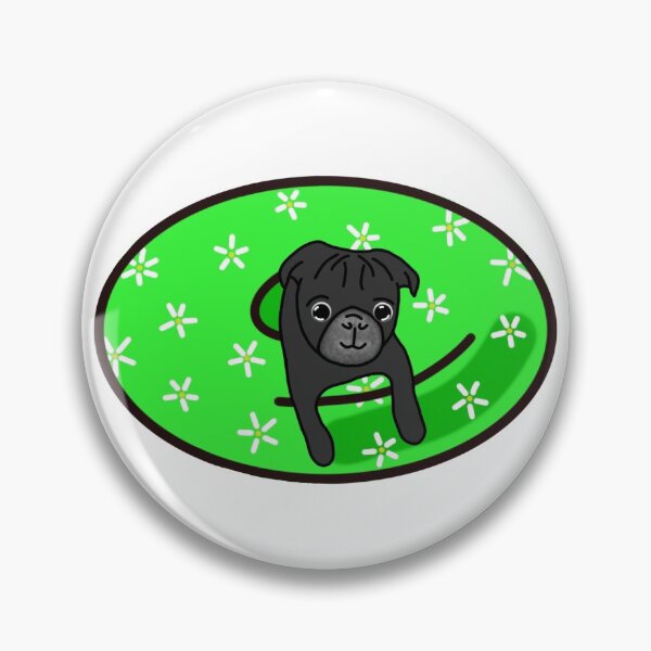 Item preview, Black Pug in Green Inner Tube designed and sold by LeasPugGrumble.
