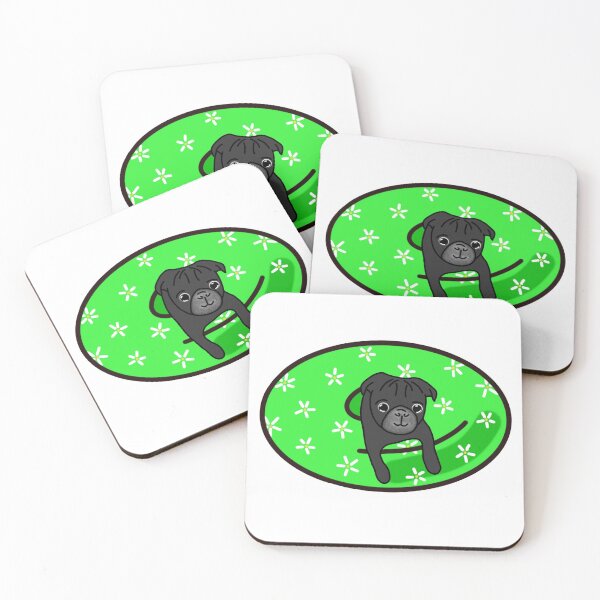 Item preview, Black Pug in Green Inner Tube designed and sold by LeasPugGrumble.
