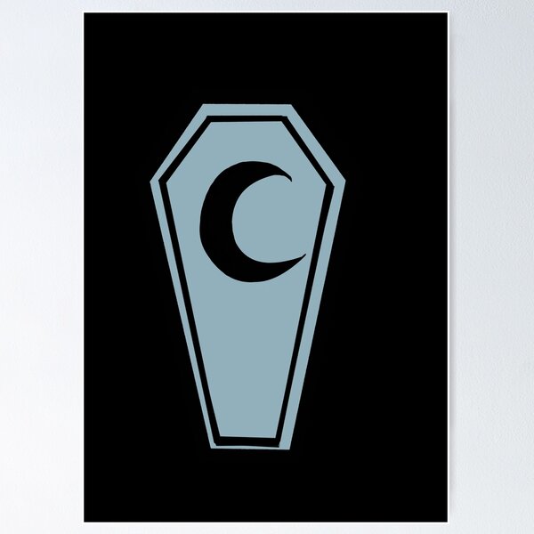 Item preview, Blue coffin crescent moon print  designed and sold by DemonicGloom.
