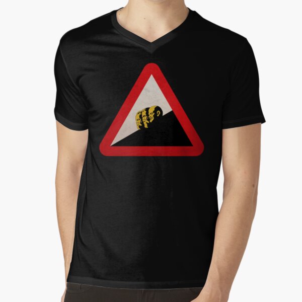 Item preview, CAUTION LEFT SLIP WARNING SIGN (white color variant) // #linksrutsch // Funny Sign Design designed and sold by ONLY-E-DE.