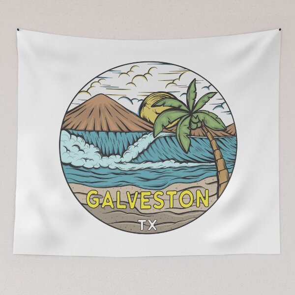 Item preview, Galveston Beach Texas Vintage designed and sold by KrisSidDesigns.
