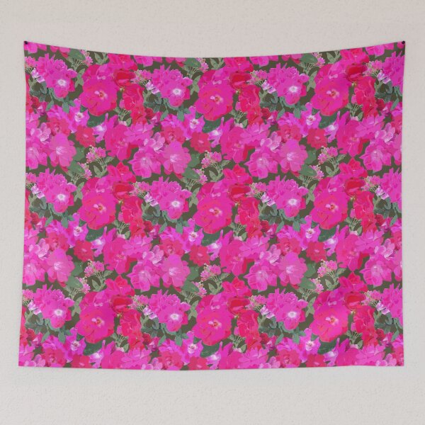 Aperçu de l'œuvre Soft Wild Roses on Dark Khaki Green Repeat 5748 créée et vendue par Art in My Loft.
