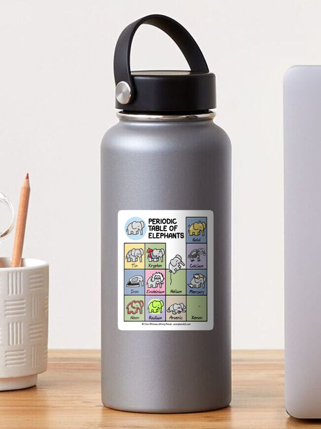 Thumbnail 1 of 3, Sticker, Periodic Table of Elephants designed and sold by WrongHands.