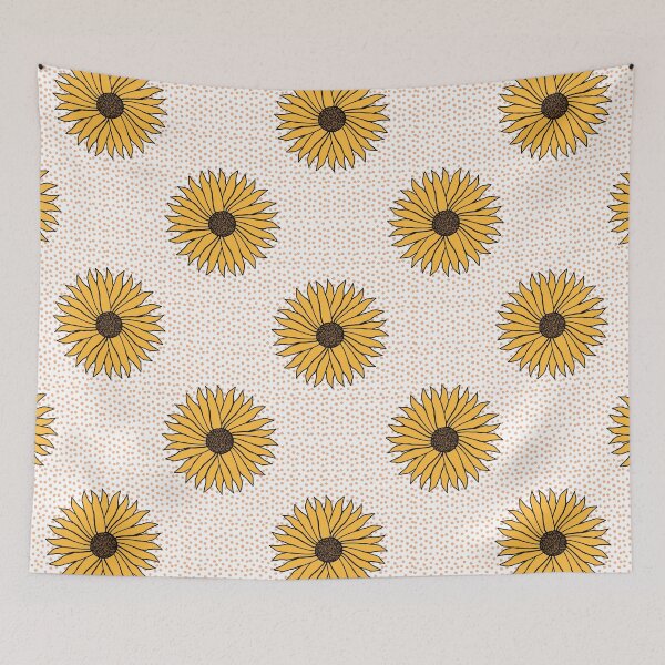 Item preview, Sunflowers and Polka Dots Cute Flower Pattern designed and sold by Punderstandable.