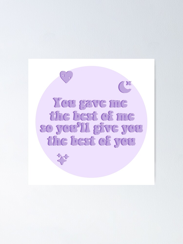 Best of Me BTS Poster Lyrics Song Lyrics Print (Instant Download) 