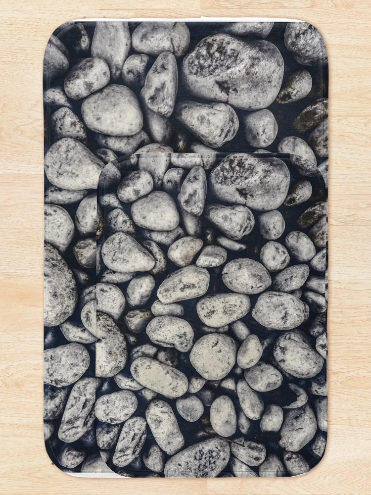 Thumbnail 5 of 6, Bath Mat, White Rocks Close Up Pattern Photo designed and sold by DFLC Prints.
