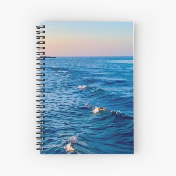 Ocean waves at Sunset Spiral Notebook