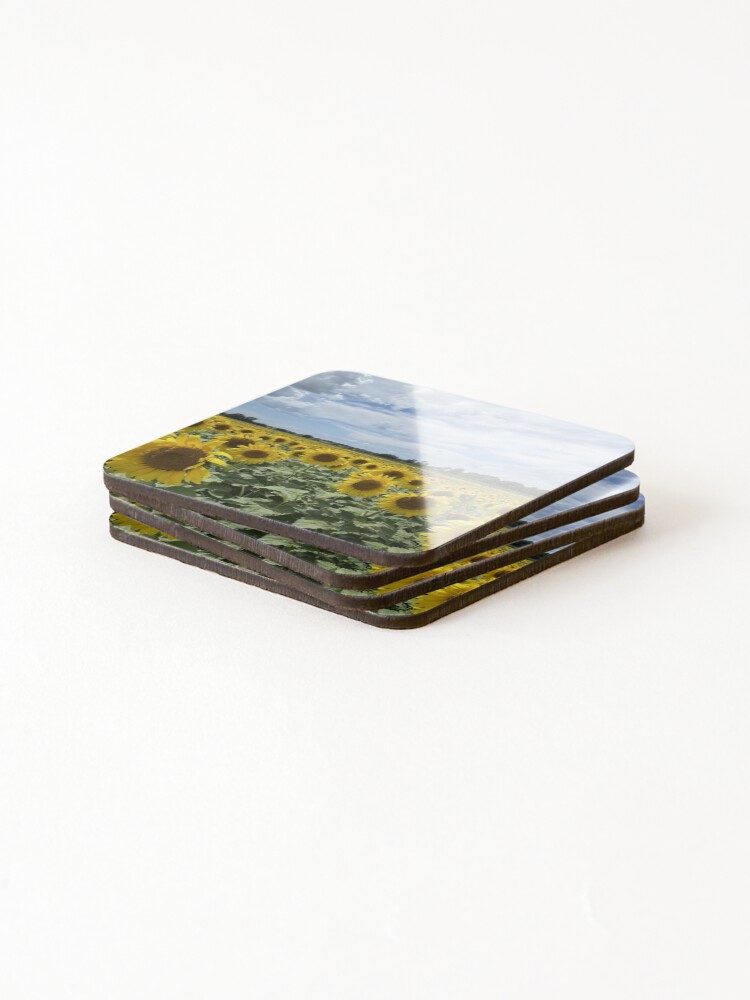 Thumbnail 4 of 5, Coasters (Set of 4), Sunflower Field designed and sold by CreativeAD.