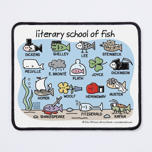 literary school of fish Mouse Pad