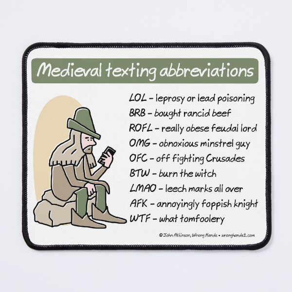 Item preview, Medieval texting abbreviations designed and sold by WrongHands.