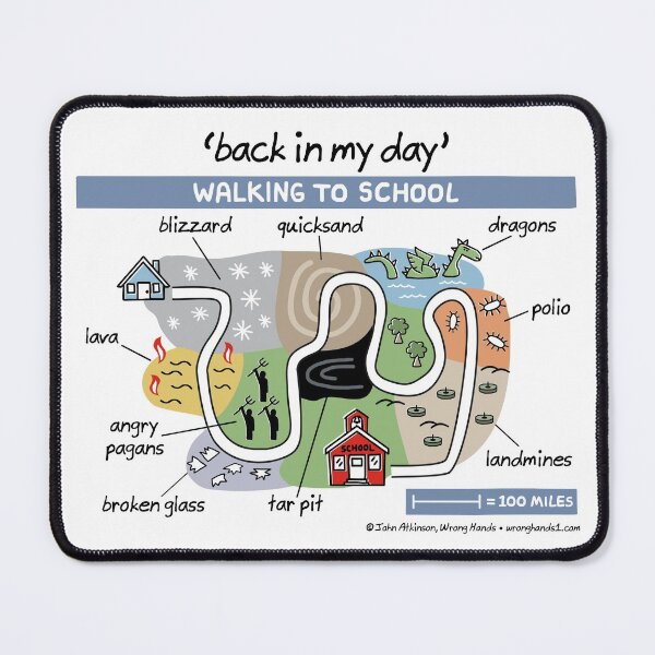 Item preview, back in my day - walking to school designed and sold by WrongHands.