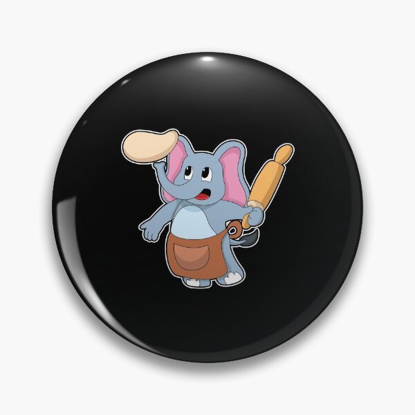 Item preview, Elephant as Cook with Rolling pin & Dough designed and sold by Snabdesign84.