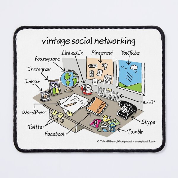 Item preview, vintage social networking designed and sold by WrongHands.