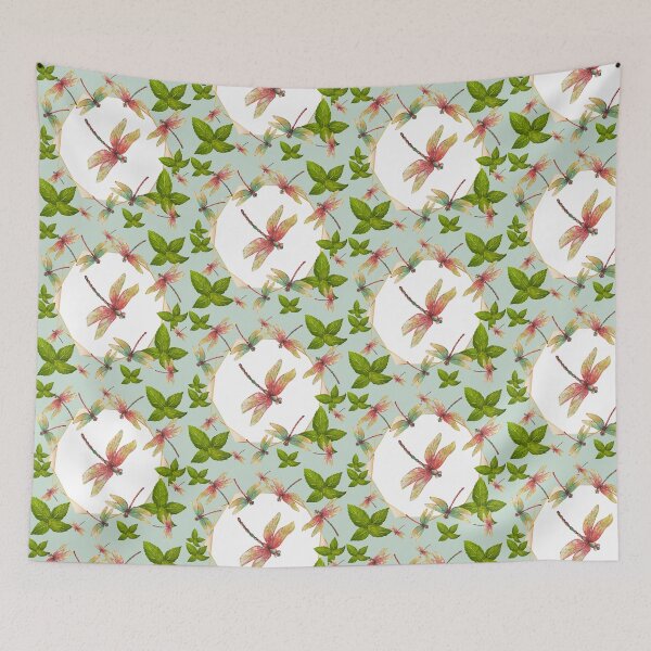 Item preview, Dragonflies and Mint Leaves designed and sold by Taleahsdesigns.