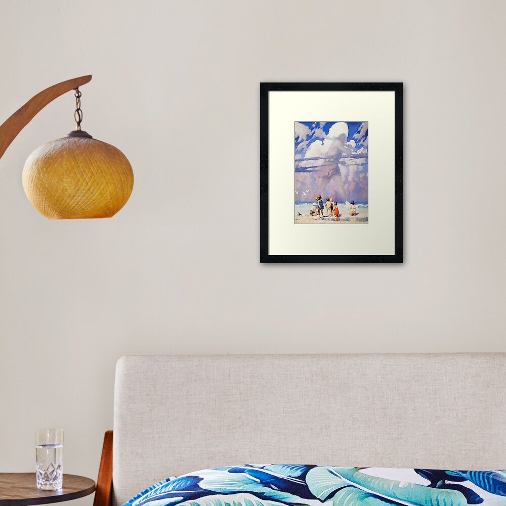 “The Giant” Fairy Art by NC Wyeth Framed Art Print