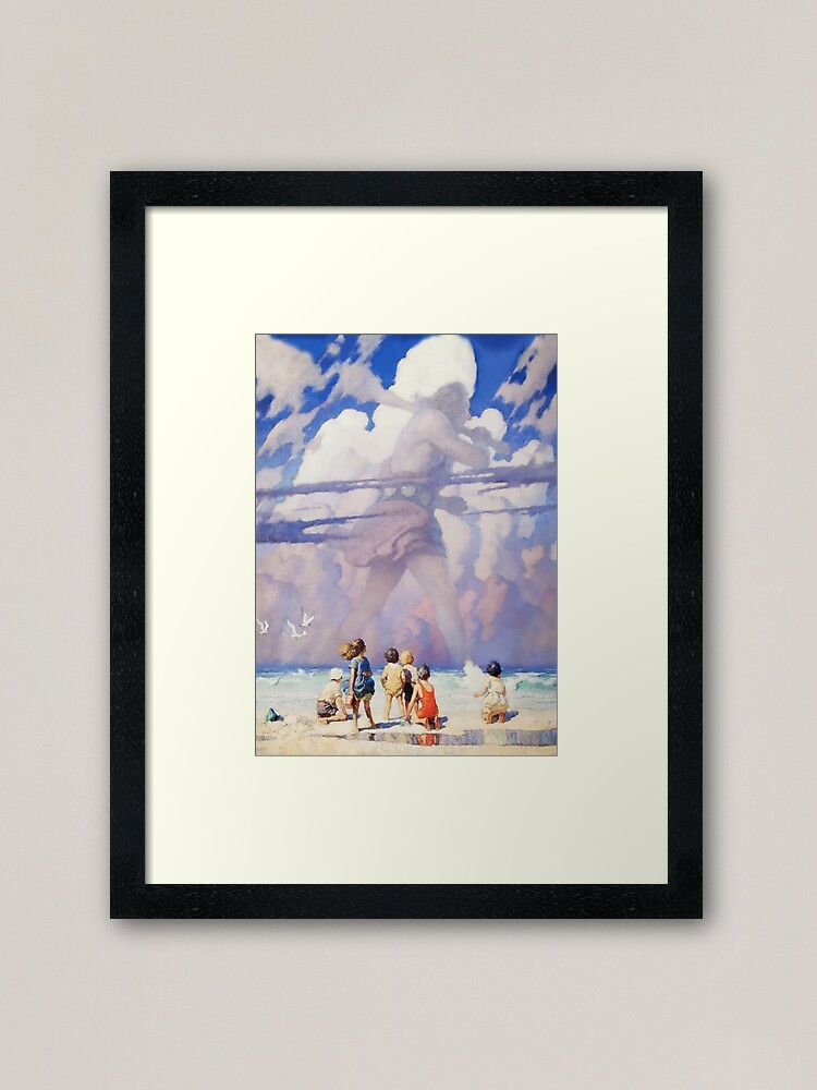 Alternate view of “The Giant” Fairy Art by NC Wyeth Framed Art Print