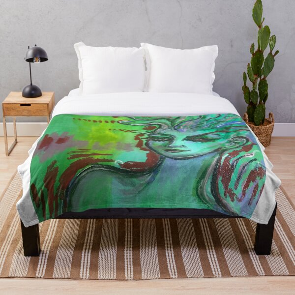 Green Drift Throw Blanket