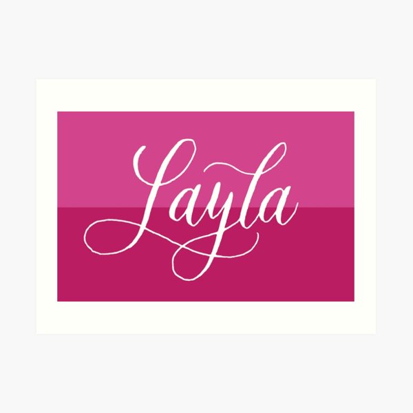 Layla Modern Calligraphy Name Design Art Print By Cheesim Redbubble