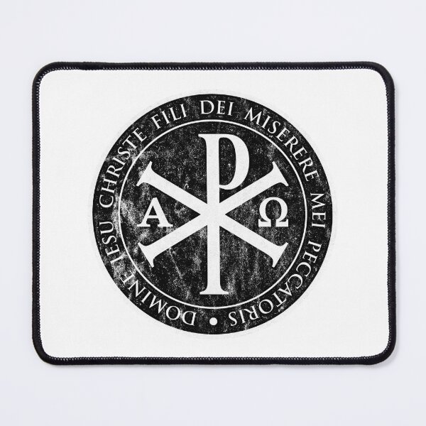 Item preview, chirho, chi rho, christogram, jesus, IESU, CHRISTE black, gifts for catholics, Christian Gifts, cross, designed and sold by St Joseph Art.