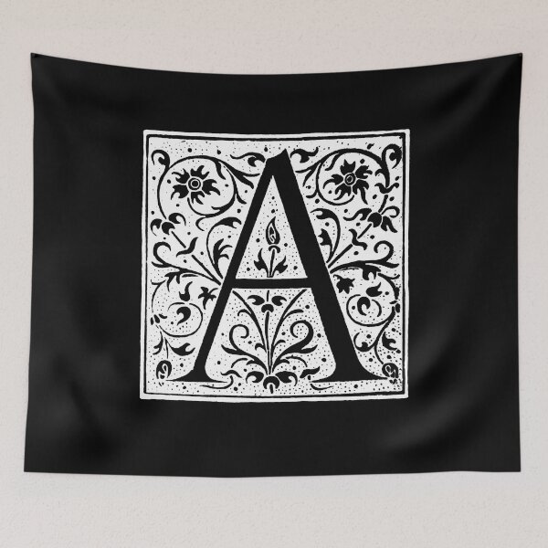 Item preview, White Ornate vintage letter A alphabet monogram design T-Shirt designed and sold by tommulliner.
