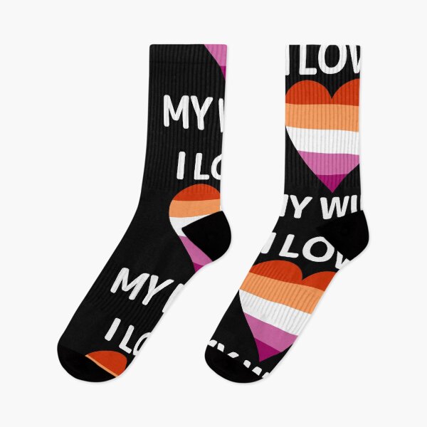 Item preview, I Love My Wife - LGBTQ+ Lesbian Pride Heart designed and sold by CoolArtGeek.